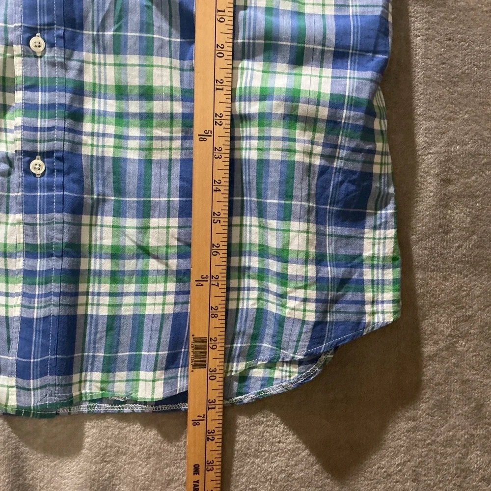 Polo Ralph Lauren Plaid Button Down Shirt Mens Large Blue Green Classic Preppy